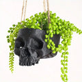 Dark Gothic Skull Hanging Flowerpot - 3D Printed Indoor Outdoor Decor