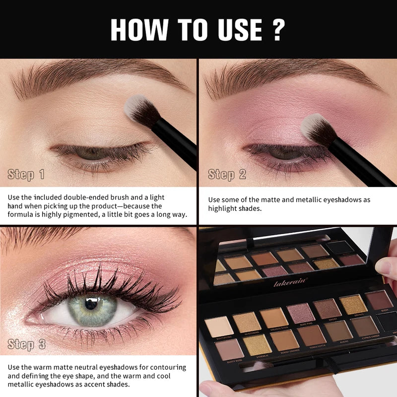 14-Color Soft Glow Eyeshadow Palette with Matte & Shimmer Shades - Long Lasting Natural Eye Makeup