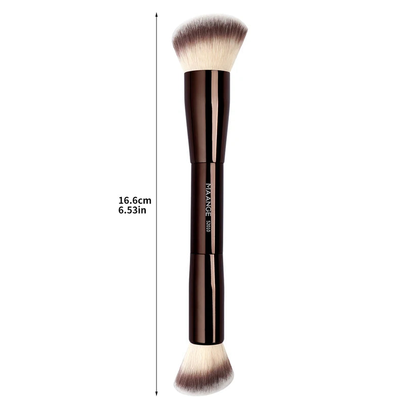 Double-Ended Foundation & Concealer Makeup Brush - Soft Synthetic Bristles