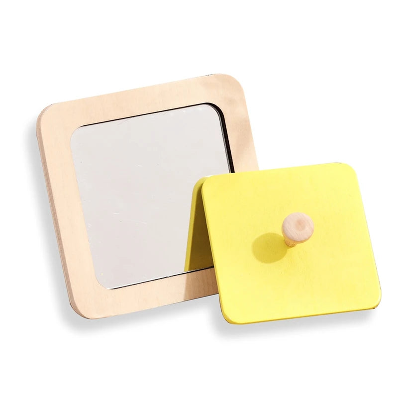 Baby Montessori Mirror Puzzle Busy Board Wooden Educational Toy for Toddlers