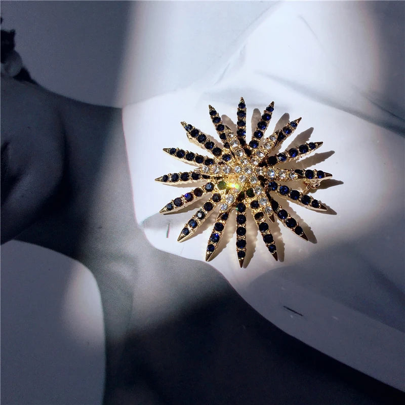 Retro Baroque Gemstone Brooch for Women - Luxury Palace Dress Accessory