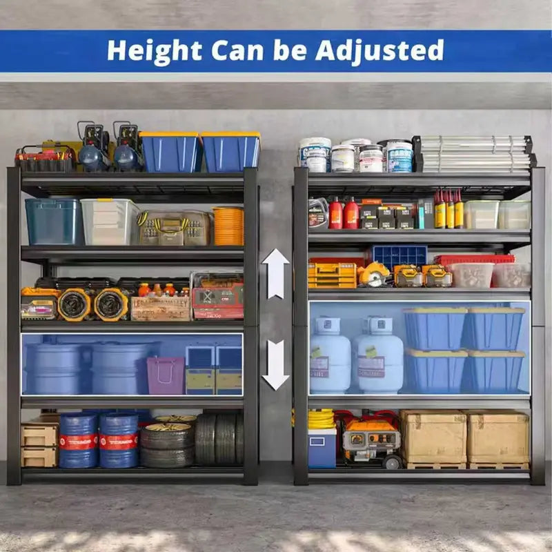 72-Inch Adjustable Double Layer Metal Shelving Rack for Warehouse Kitchen Basement