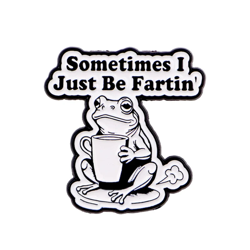 Funny Frog Enamel Pin Lapel Badge for Bags & Clothing - Gift Idea