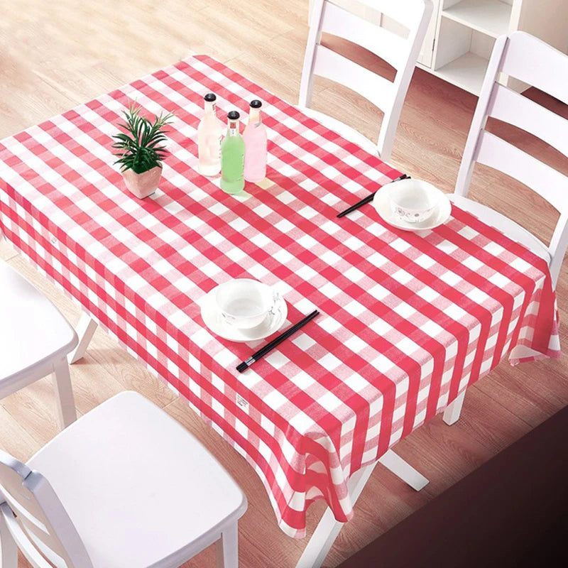 Disposable Red Checkered Tablecloth 180x180cm for Weddings Parties Outdoor Picnic