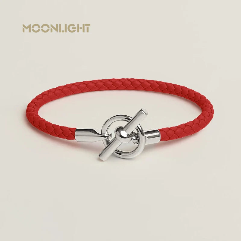 Leather Bracelet for Women Men Couples Jewelry Lock Accessory