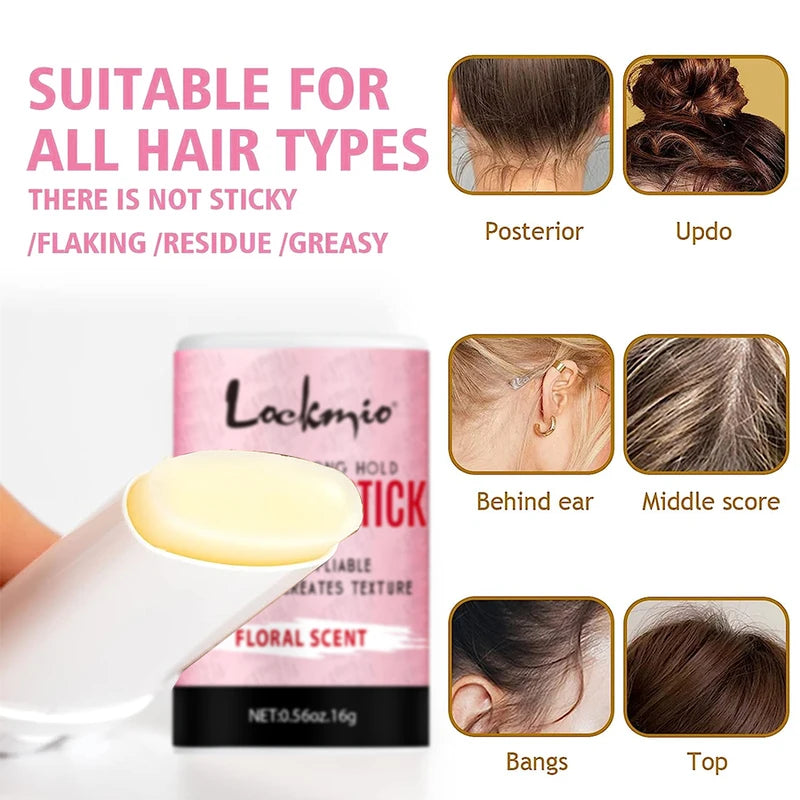 Floral Scent Hair Wax Stick with Shine & Strong Hold - Smoothing Pomade for Frizz & Flyaways