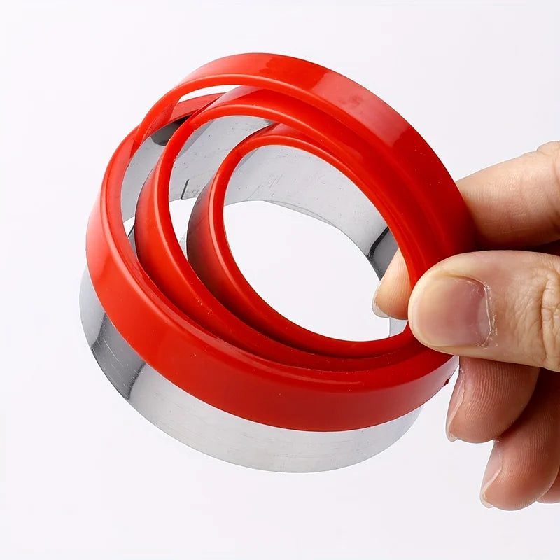 3Pcs Circular Stainless Steel Cookie Cutter Set for Baking and Pastry