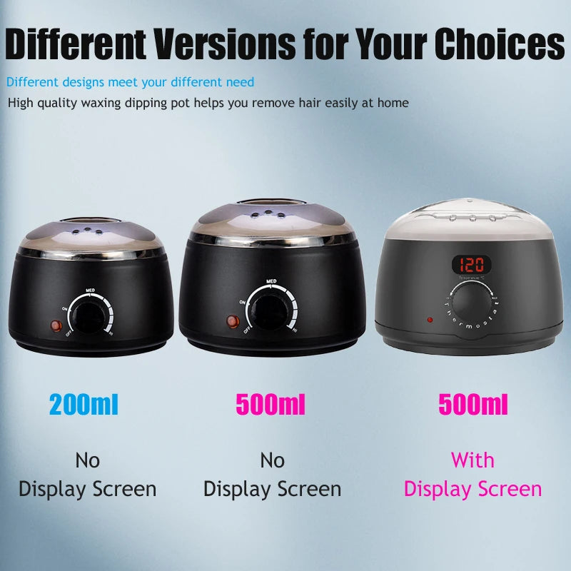 Electric Wax Heater for Hair Removal Waxing Warmer - 200ml & 500ml Options