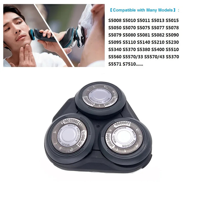 Replacement Shaver Head for Philips S5000 S5077 S5080 S7310 S9111 SH70 SH90 RQ10 - 3 Pack