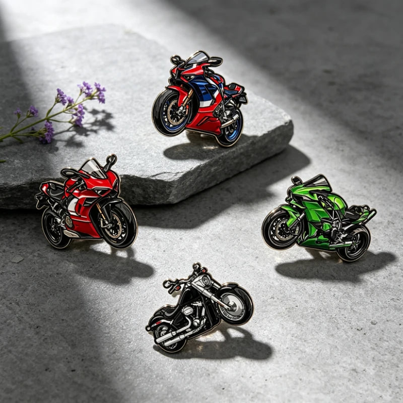 4pcs Motorcycle Brooch Pins for Kawasaki Ninja ZX-10RR Enamel Accessories