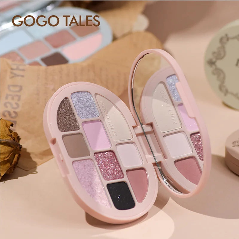 Gogo Dance Lolita Eye Shadow Palette 10 Color Blush Highlighter Kit for Beginners