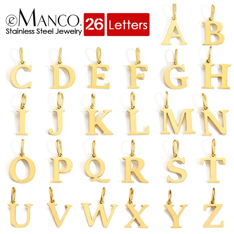 Initial Alphabet Pendant Necklace Charms for Jewelry Making Women’s Accessories