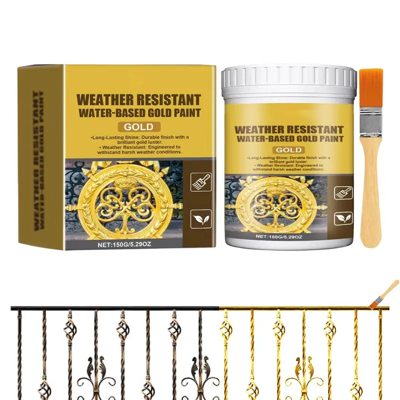 Gold Metal Art Paint 150g Weather-Resistant Gilding for Furniture Jewelry Crafts
