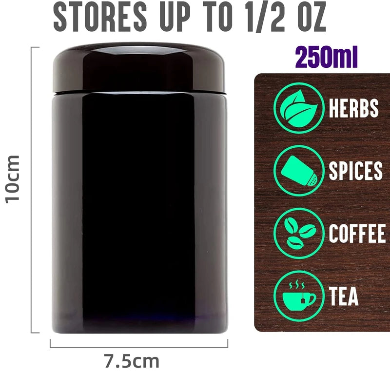 Airtight UV Glass Food Storage Container with Humidity Control, 1L