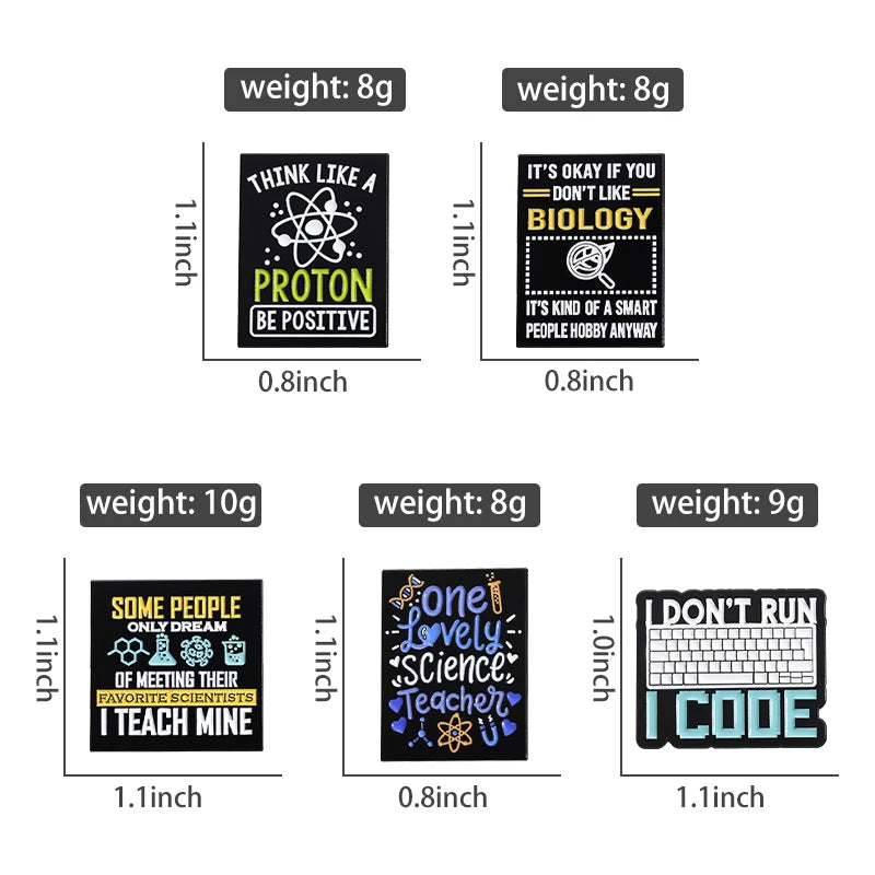 Scientific Program Code Collection Brooch Enamel Pins - Creative Chemical Element Symbols
