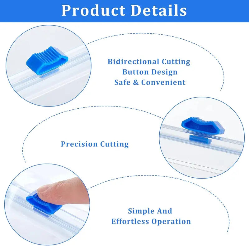 Reusable Plastic Wrap Dispensers & Foil Cutter Set - Kitchen Food Wrap Tools