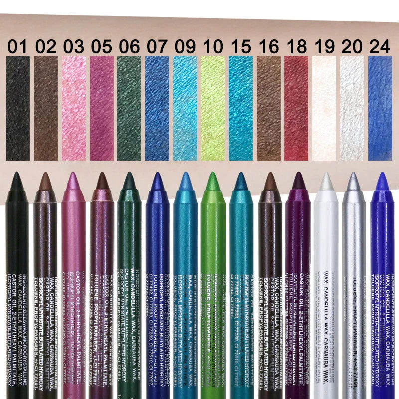 Waterproof Matte & Shimmer Eyeliner Pencils - Long-Lasting, Smudge-Proof Makeup