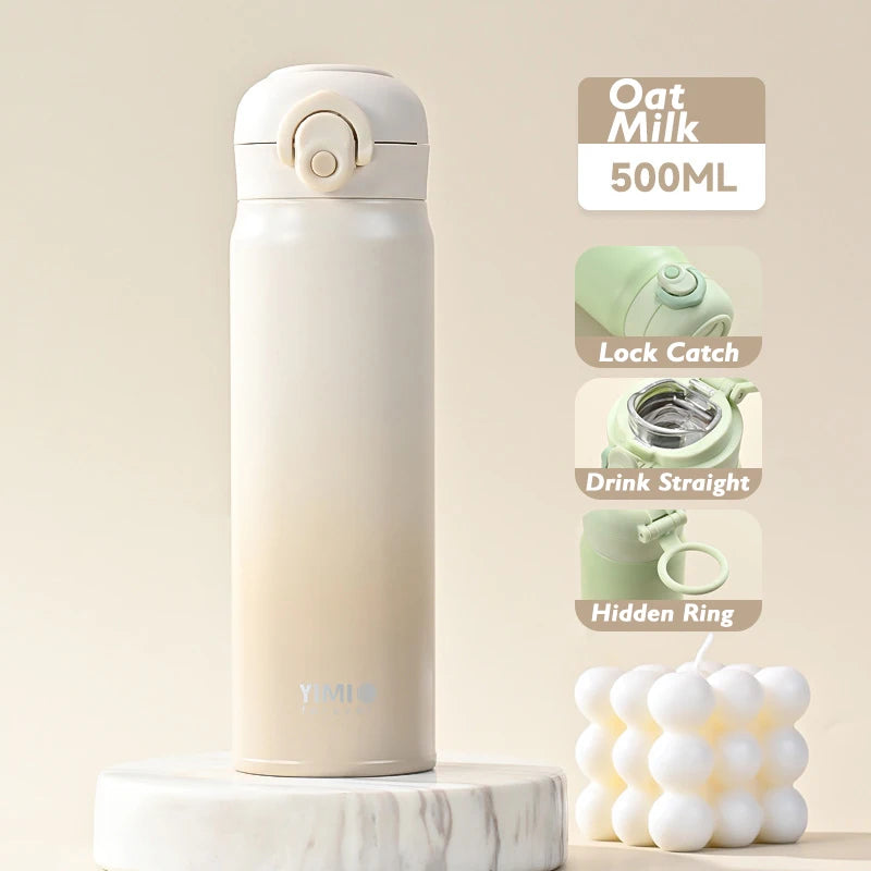 500ml Stainless Steel Vacuum Water Bottle with Leak-Proof Lid and Carry Handle