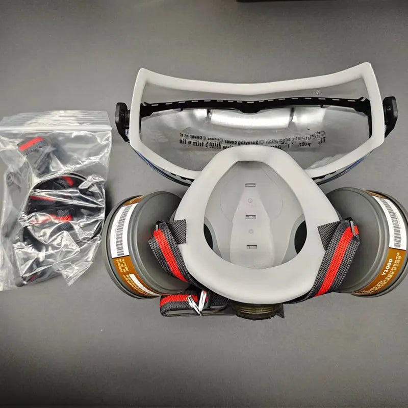 Full Face Gas Mask Respirator with Safety Glasses for Dust Gas Chemical Protection
