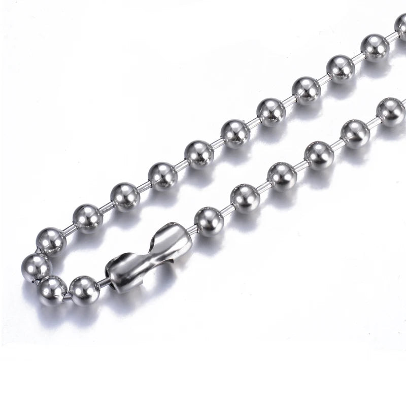 Stainless Steel Ball Chain Necklace & Keychain Set - 10pcs, 15cm-75cm