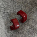Red Wine Drip Glaze Ear Stud Earrings for Women Girl Jewelry Gift Party