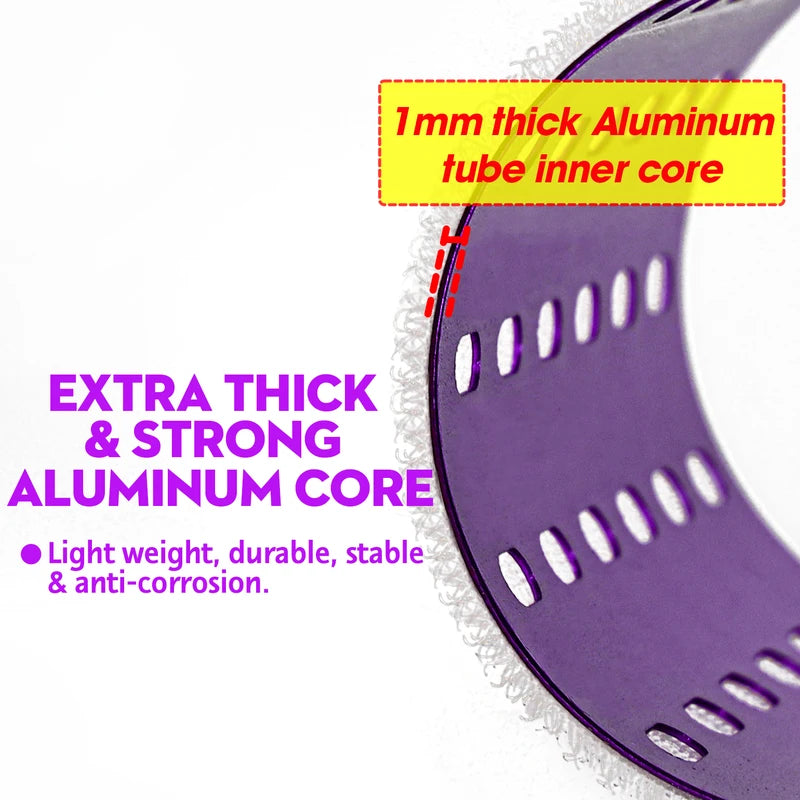 Ceramic Thermal Hair Rollers Set with Self-Grip Nylon & Aluminum Core - 90mm