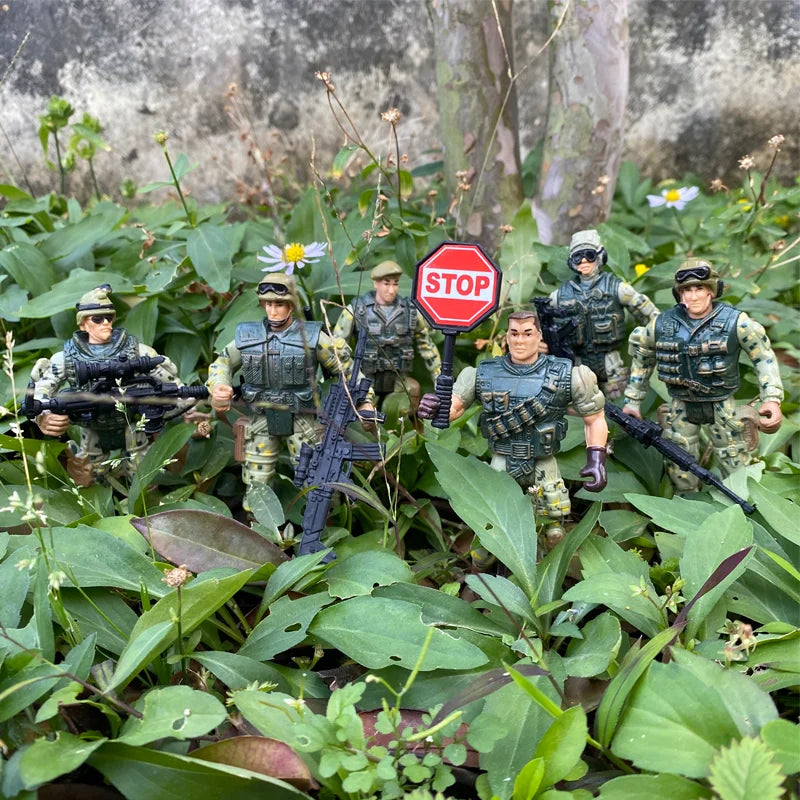 6Pcs Army Men SWAT Team Soldiers Action Figures Playset for Kids, Military Toy Gift