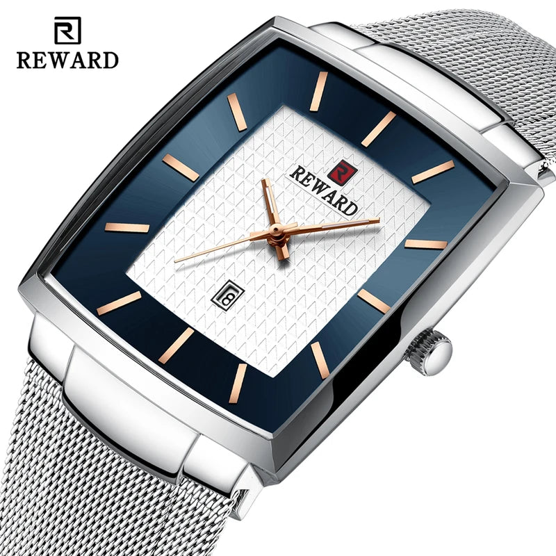 Luxury Men's Square Stainless Steel Waterproof Quartz Wristwatch – Top Brand