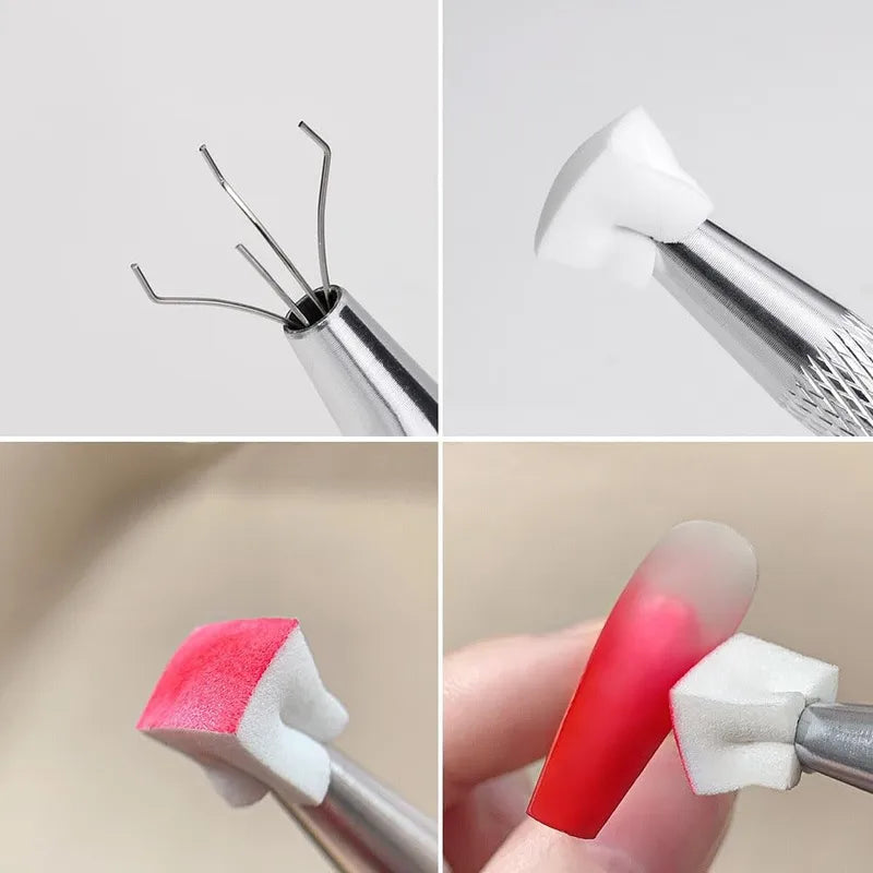 Colorful Mini Square Nail Sponge & Grab Pen Set for Gradient Nails DIY - 50/100PCS