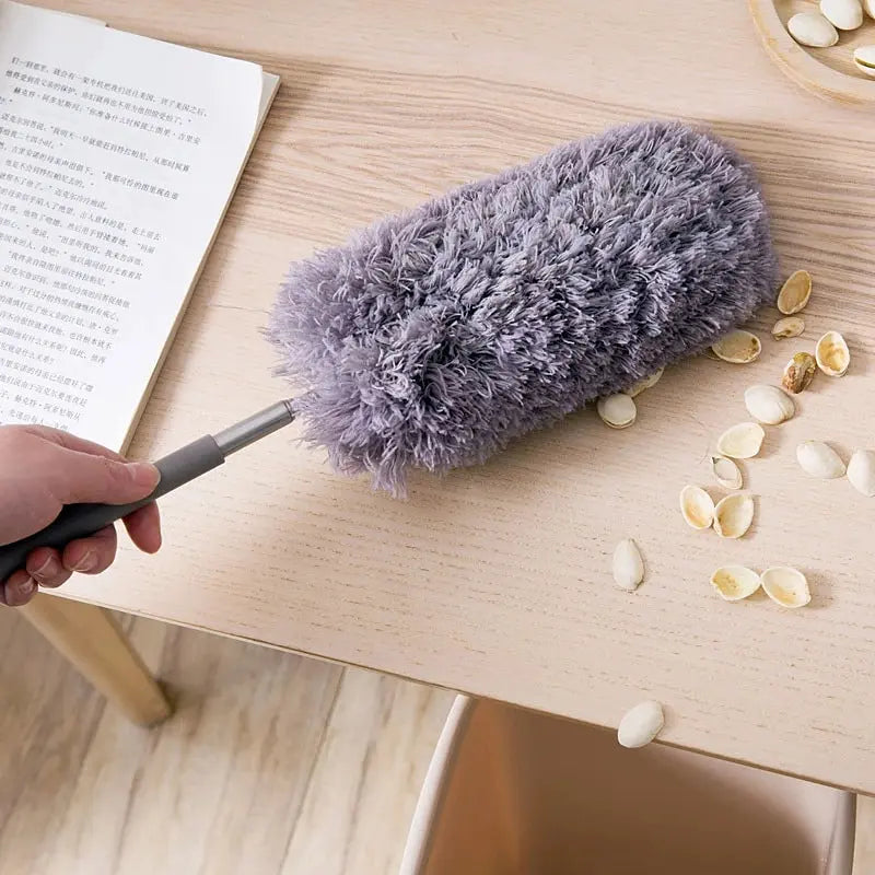 Retractable Dusting Brush with Microfiber Head & Long Handle for Car & Home Cleaning