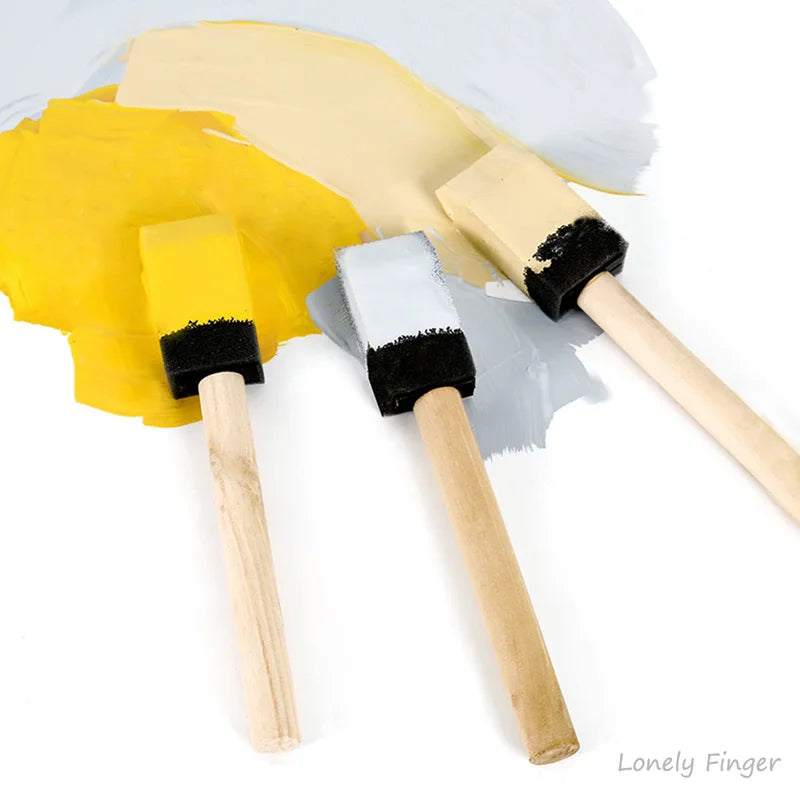 Set of 10/20 Foam Paint Brushes for Varnishes & Staining - Reusable Sponge Brushes with Wood Handles
