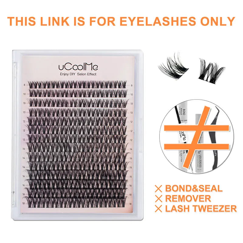 Natural D Curl False Eyelash Clusters - Handmade 8-18mm Wispy Lashes for DIY Extension