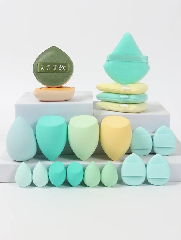 20 Pcs Makeup Sponge and Puff Set for Face Powder and Concealer