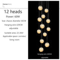 Modern LED Glass Ball Chandelier Dimmable Ceiling Light for Living Room & Staircase