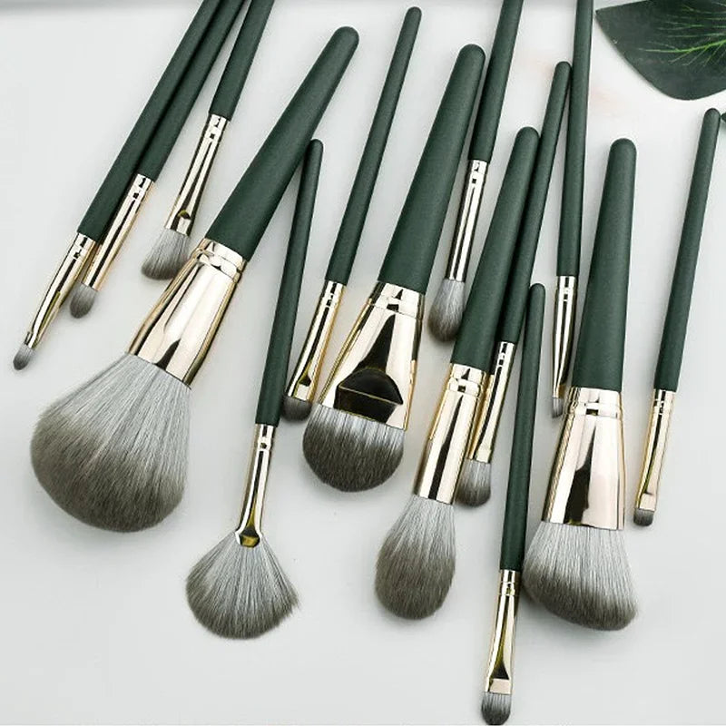 14Pcs Makeup Brushes Set - Soft Fluffy Cosmetic Powder Eye Shadow Foundation Blush Blending Tools