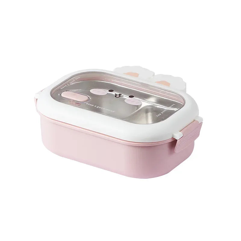 Kids Stainless Steel Bento Lunch Box with Rabbit Design, Portable & Sealed