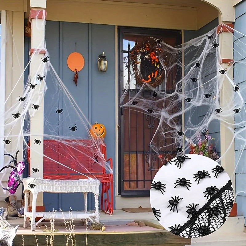Realistic Spider Halloween Christmas Decoration Set - Mini Black Scary Prank Haunted House Props