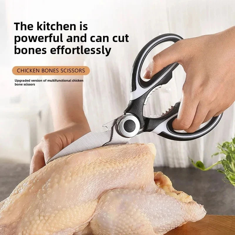Multifunctional Stainless Steel Kitchen Scissors for Food Cutting - Pizza & Salad Slicing