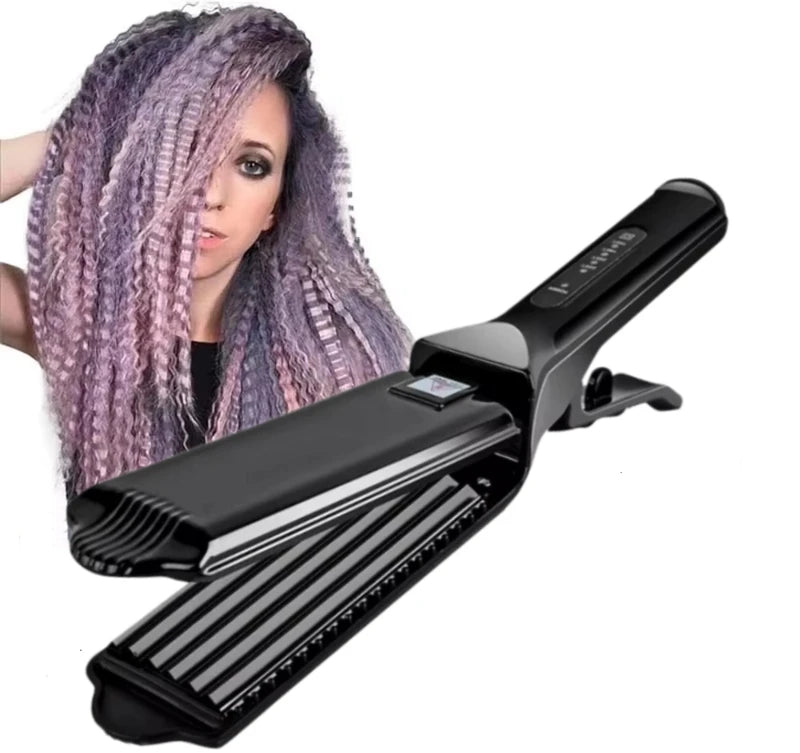 Hair Crimper Iron for Volumizing & Fluffy Hairstyles - Anti-Static Ceramic Styling Tool