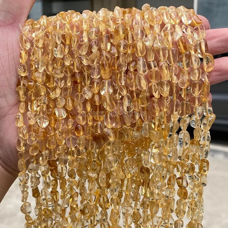 Natural Citrines Bead 6-8mm Irregular Chip Stone for Jewelry Making, Necklace & Bracelet Accessories