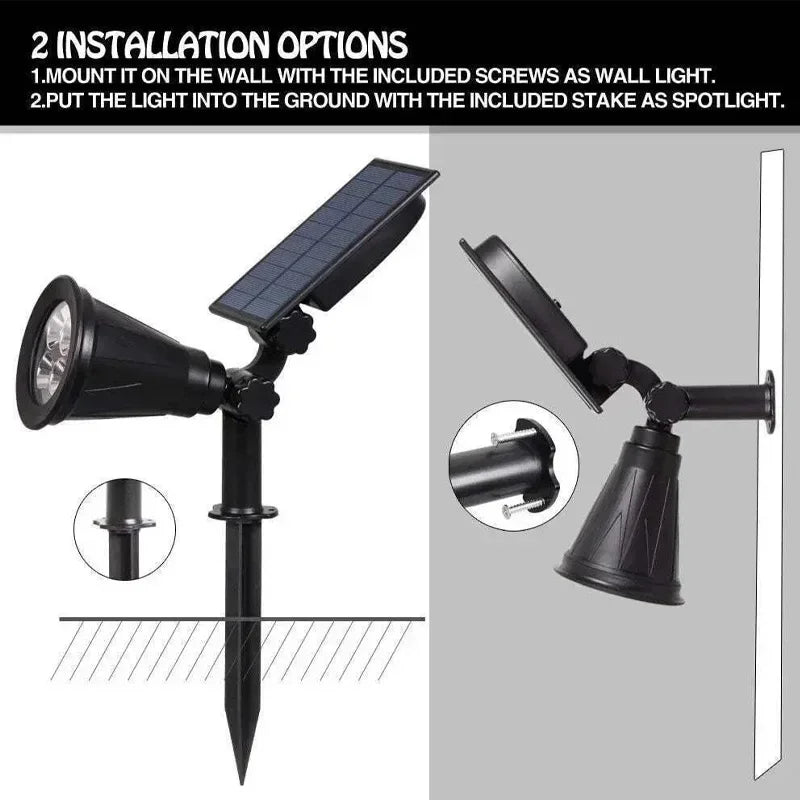 9 LED Solar Spot Lights Outdoor Waterproof Landscape Pathway Garden Lighting