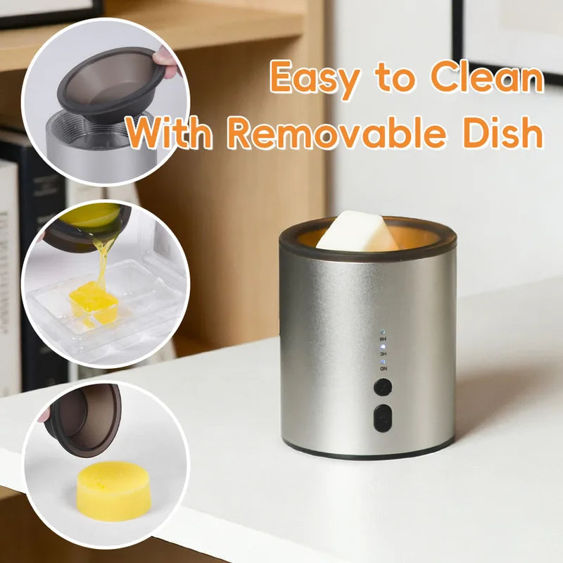 Wax Melt Heater Metal Wax Warmer for Aromatherapy Electric Candle Oil Burner 2-in-1 USB