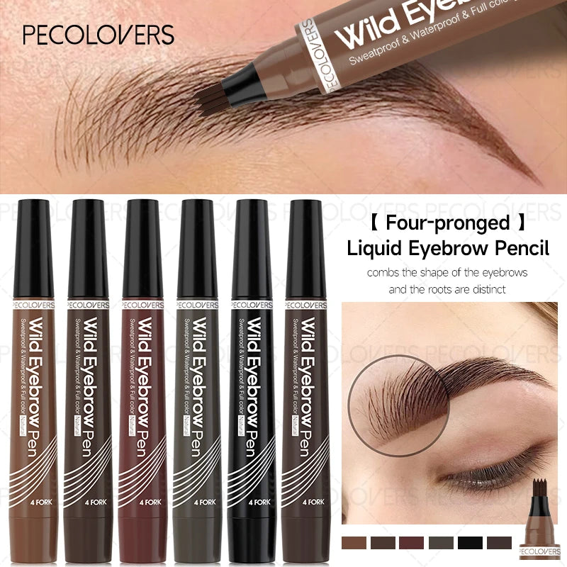 Waterproof Long-Lasting Eyebrow Pen with Smooth Finish - Multiple Colors