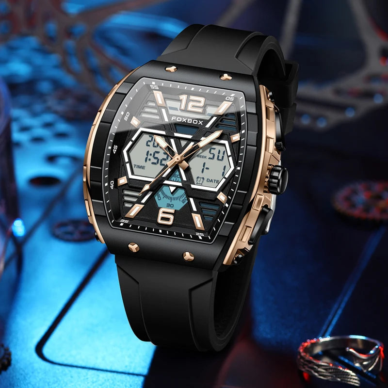 Men's Digital Military Watch 50m Waterproof LED Quartz Sport Wristwatch