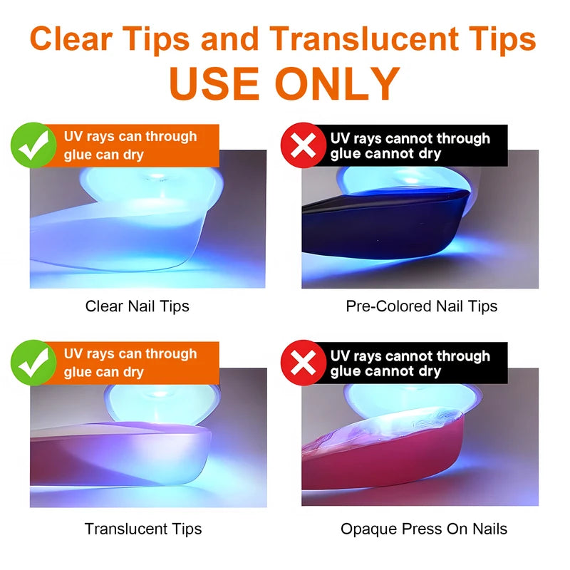 Clear Nail Glue Gel for Tips & Rhinestones - Strong Adhesive with No Wipe Finish