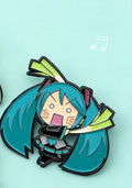 Cute Round Miku Enamel Pin with Double Ponytail Ball Shape - Multiple Metal Colors