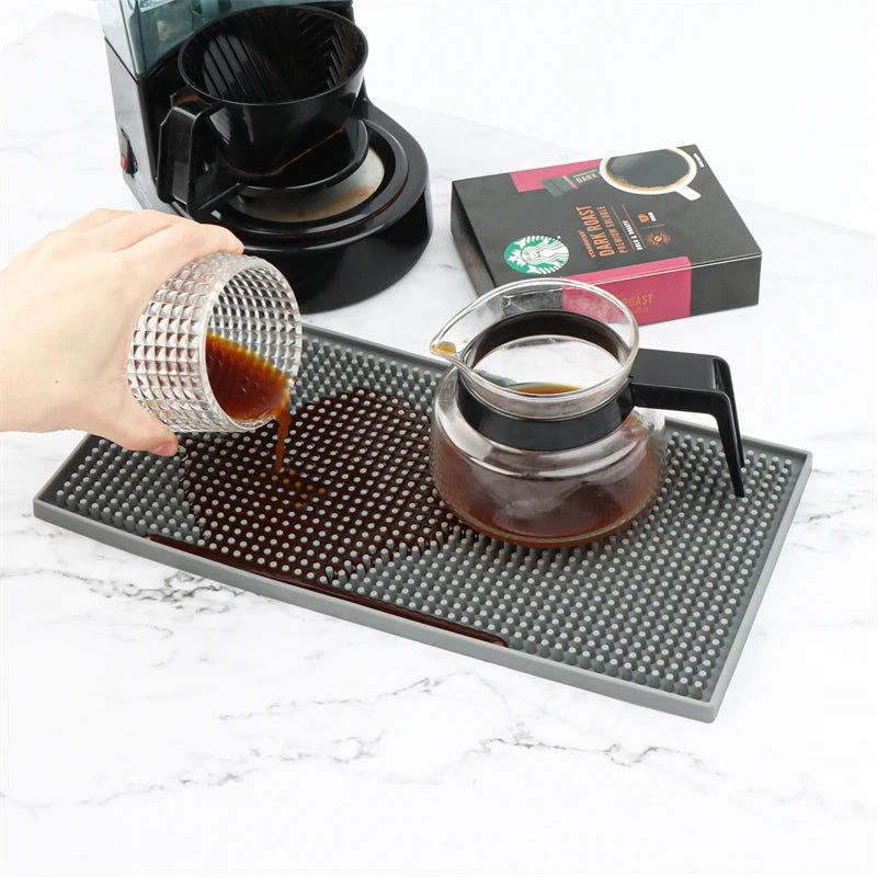 Heavy Duty Silicone Bar Mat for Spill Containment - Dishwasher Safe, Perfect for Bars and Restaurants