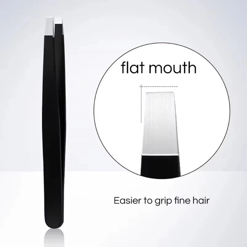 Professional Stainless Steel Precision Tweezer - Slant Tip Eyebrow & Beard Grooming Tool