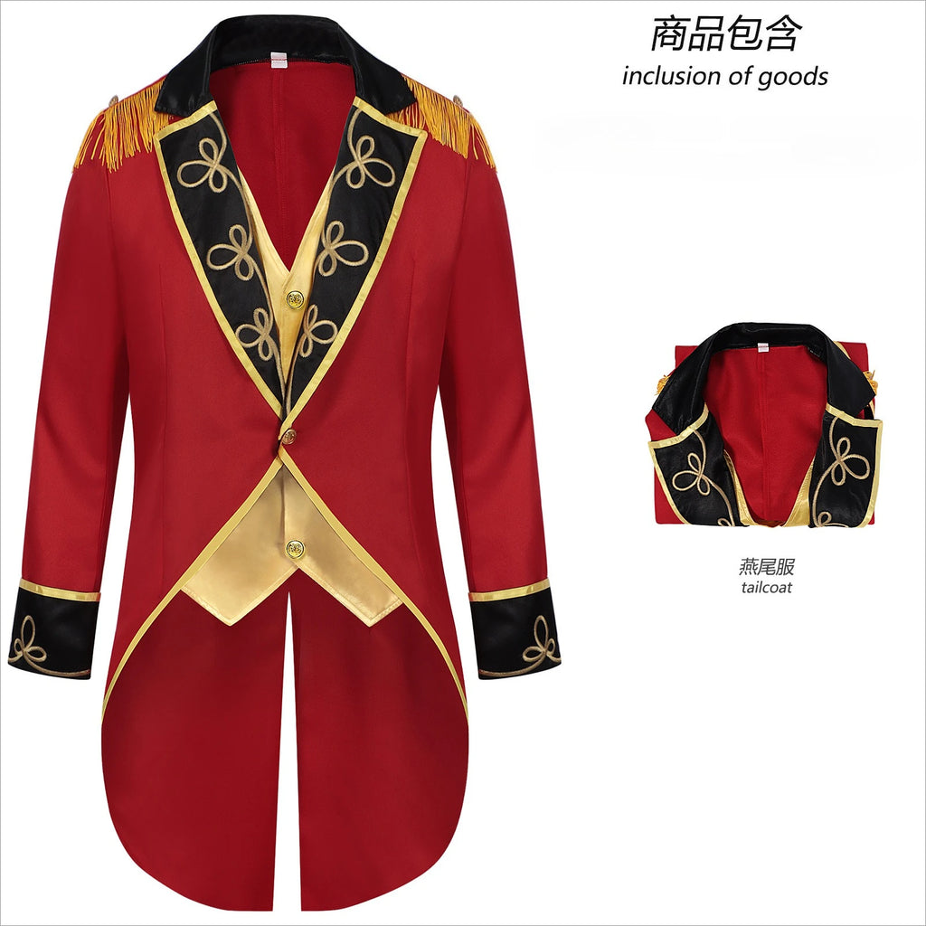 Circus Performance Costume Set for Men with Stand Collar Punk Style Cosplay