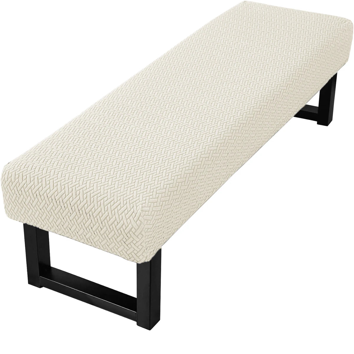 Stretch Jacquard Dining Bench Cover - Removable, Washable Seat Protector for Living Room